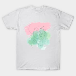 Pastel Abstract Line Watercolor T-Shirt